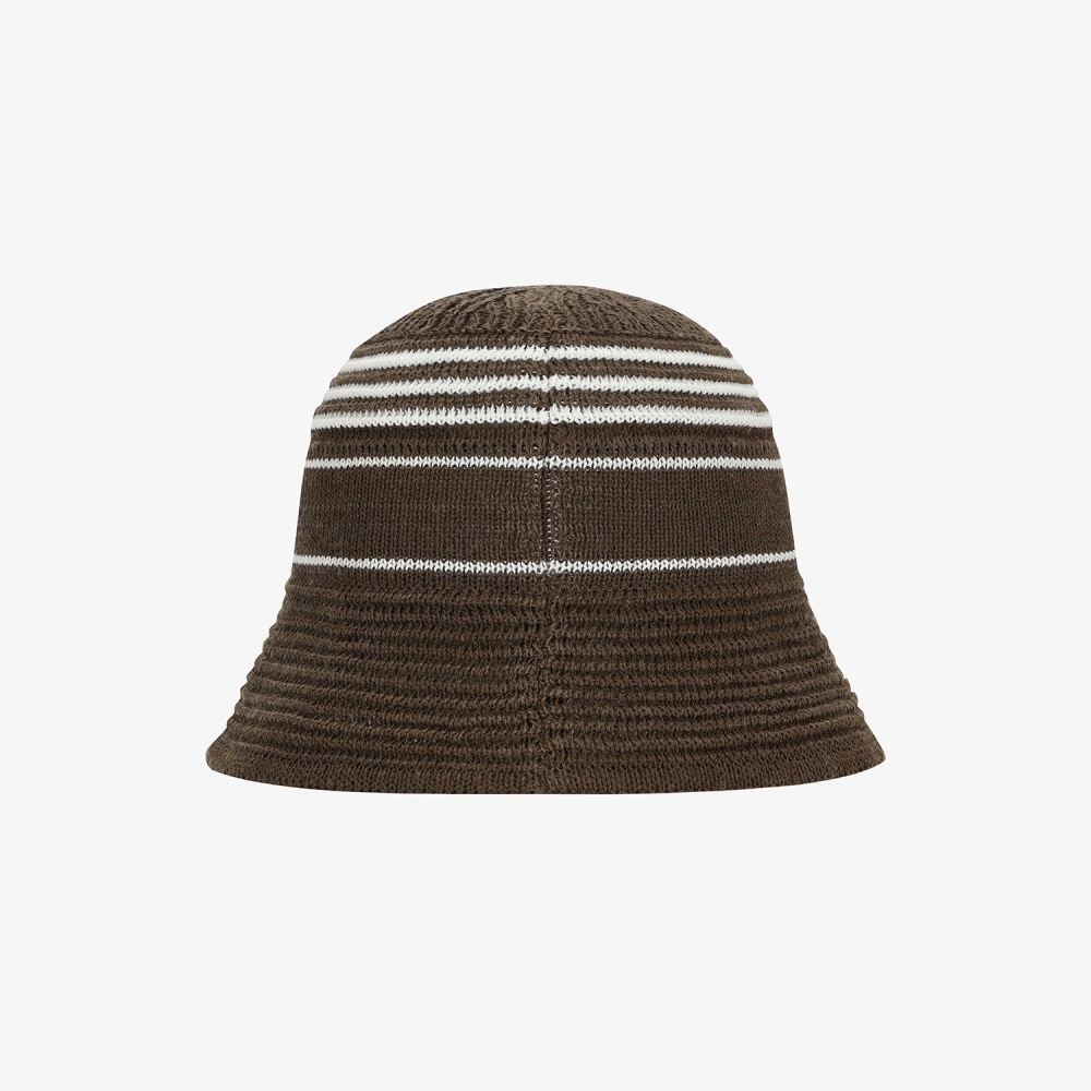 Logo Stripe Knit-Blend Bucket Hat_DW