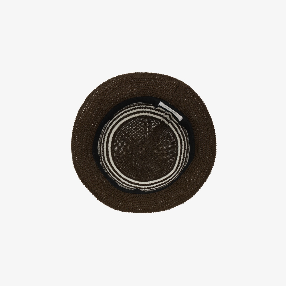 Logo Stripe Knit-Blend Bucket Hat_DW