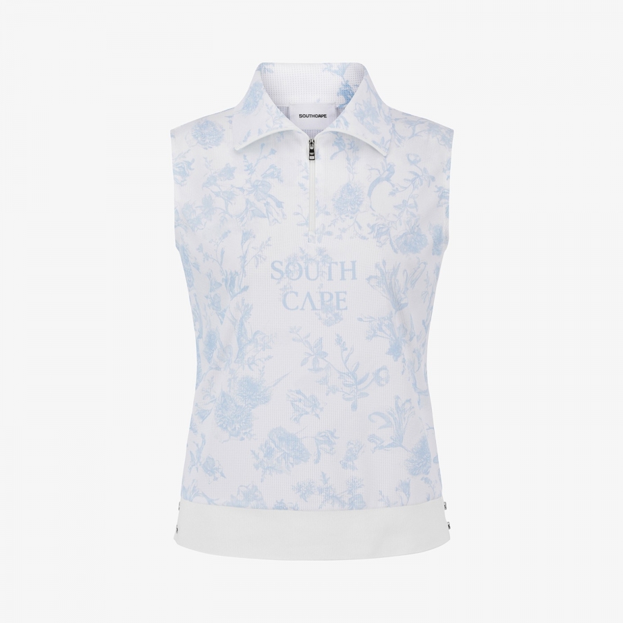 Nature Print Half-Zip Sleeveless_BL