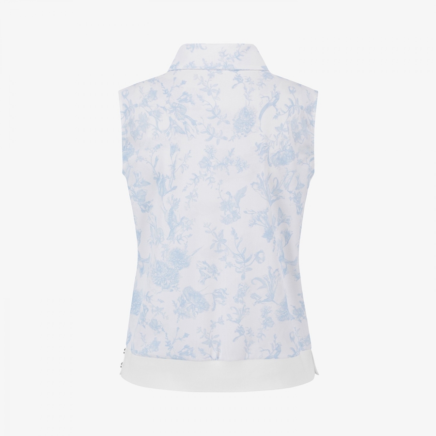 Nature Print Half-Zip Sleeveless_BL