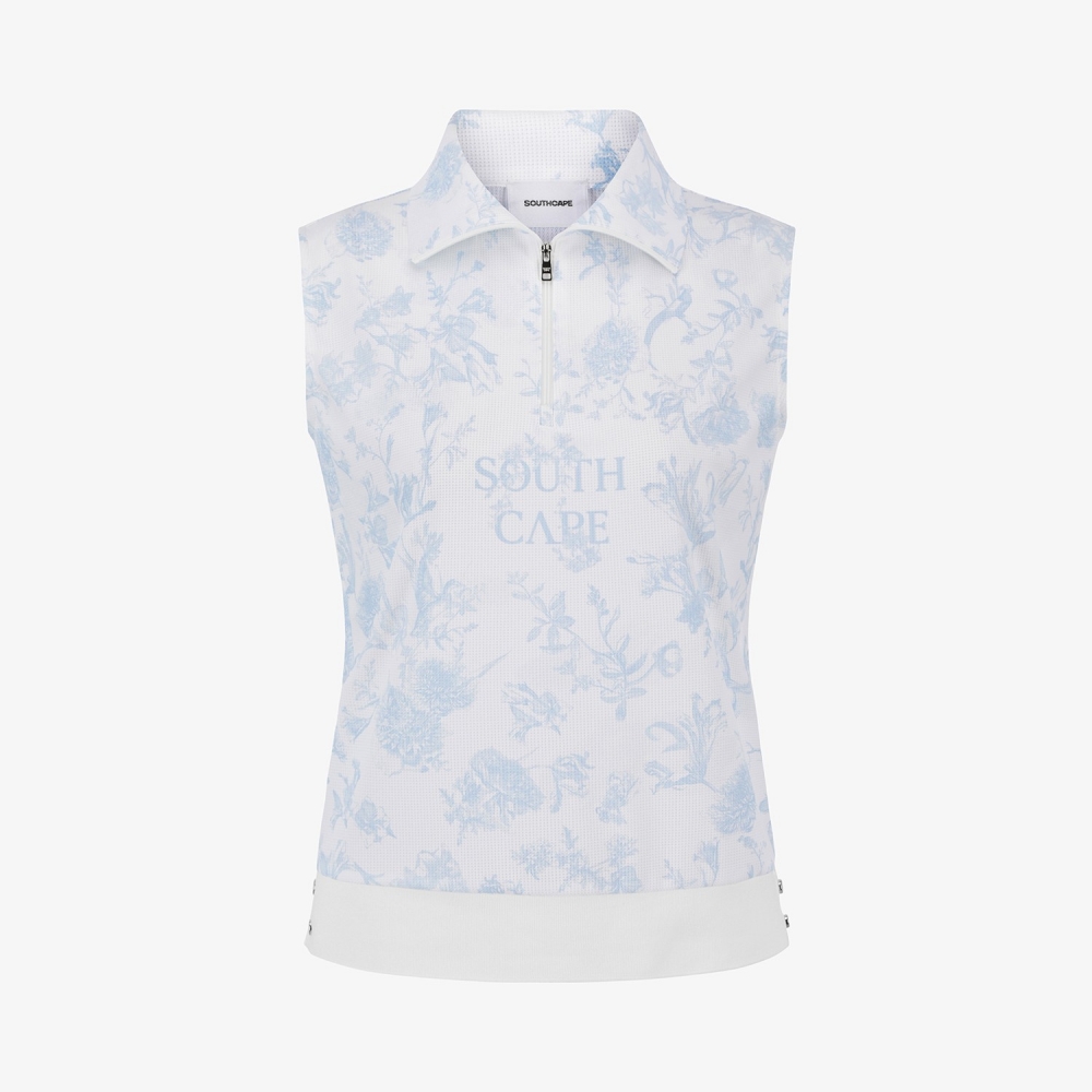 Nature Print Half-Zip Sleeveless_BL