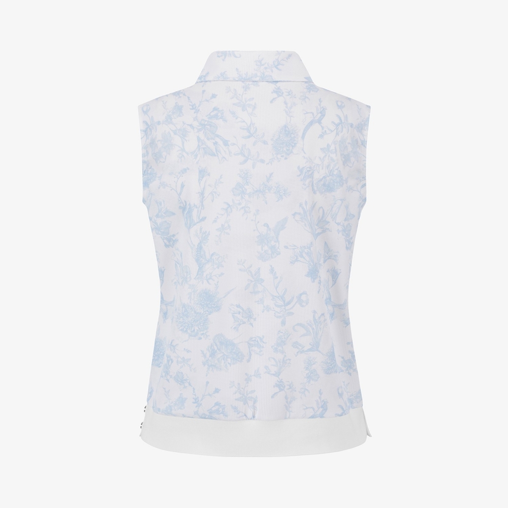 Nature Print Half-Zip Sleeveless_BL