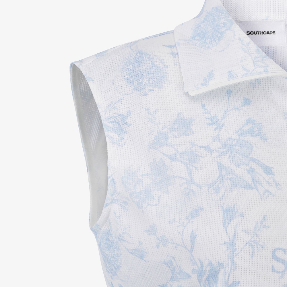 Nature Print Half-Zip Sleeveless_BL