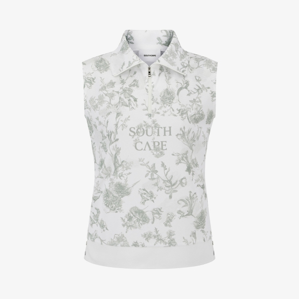 Nature Print Half-Zip Sleeveless_KH