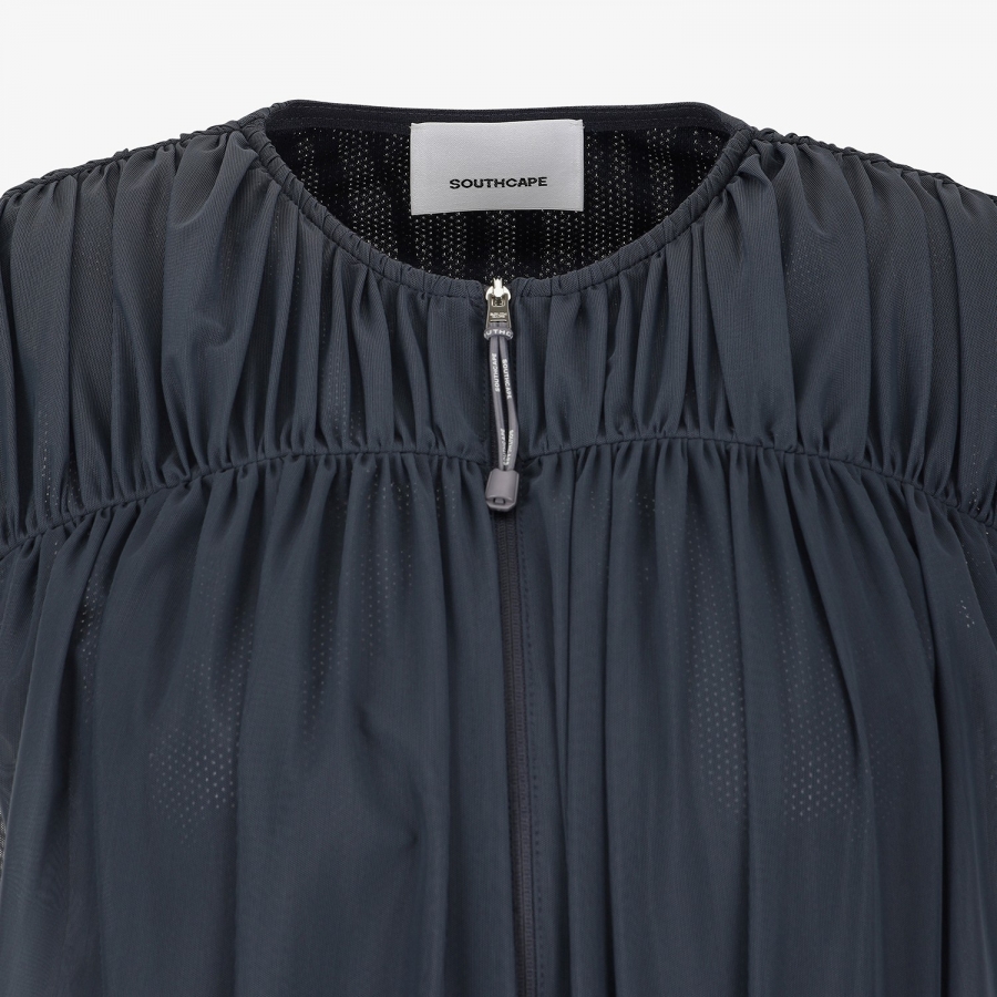Shirring Full-Zip Volume Vest_DA