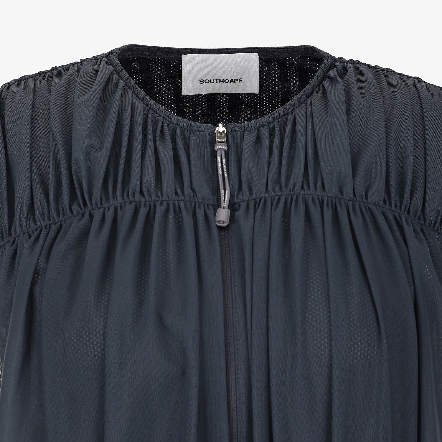 Shirring Full-Zip Volume Vest_DA