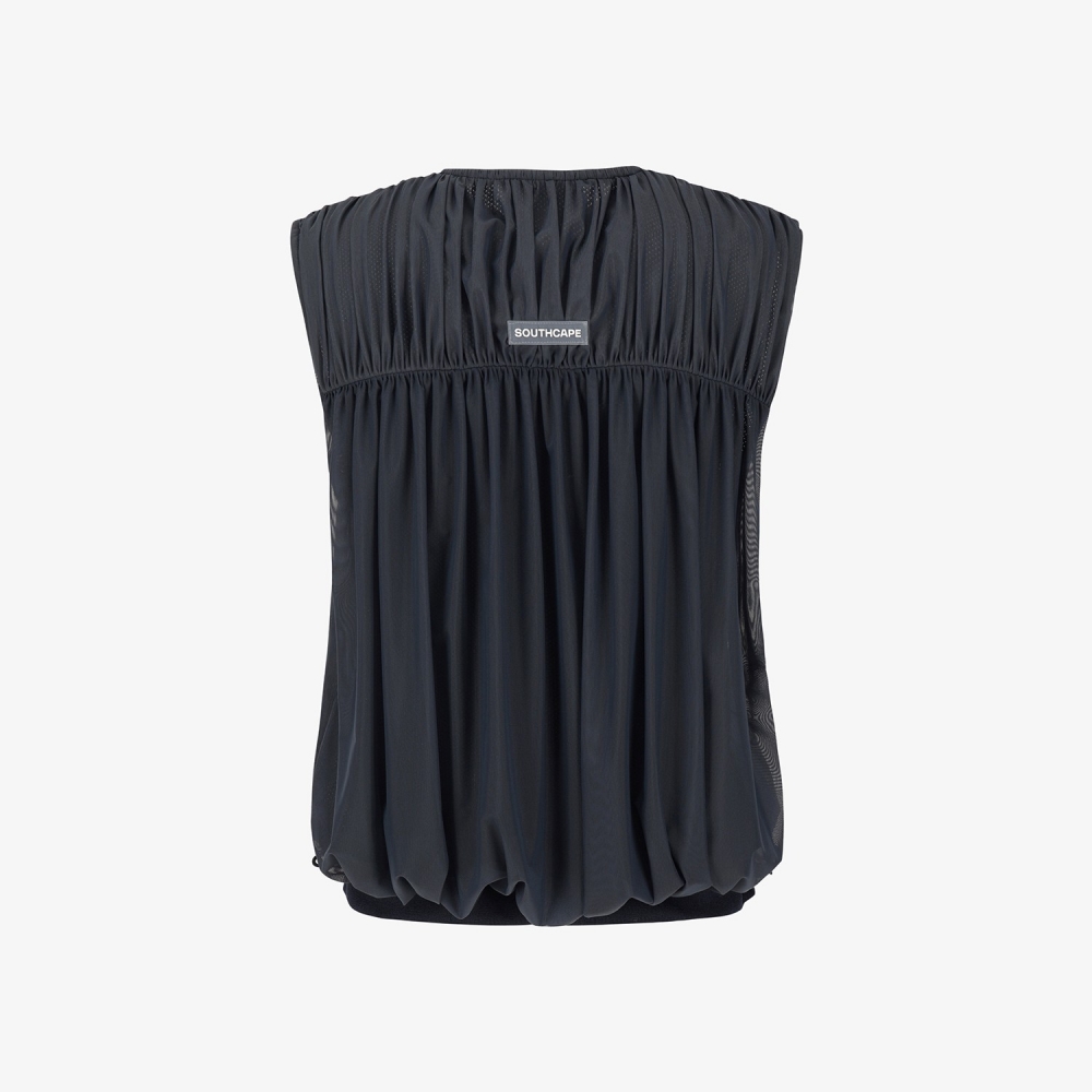 Shirring Full-Zip Volume Vest_DA