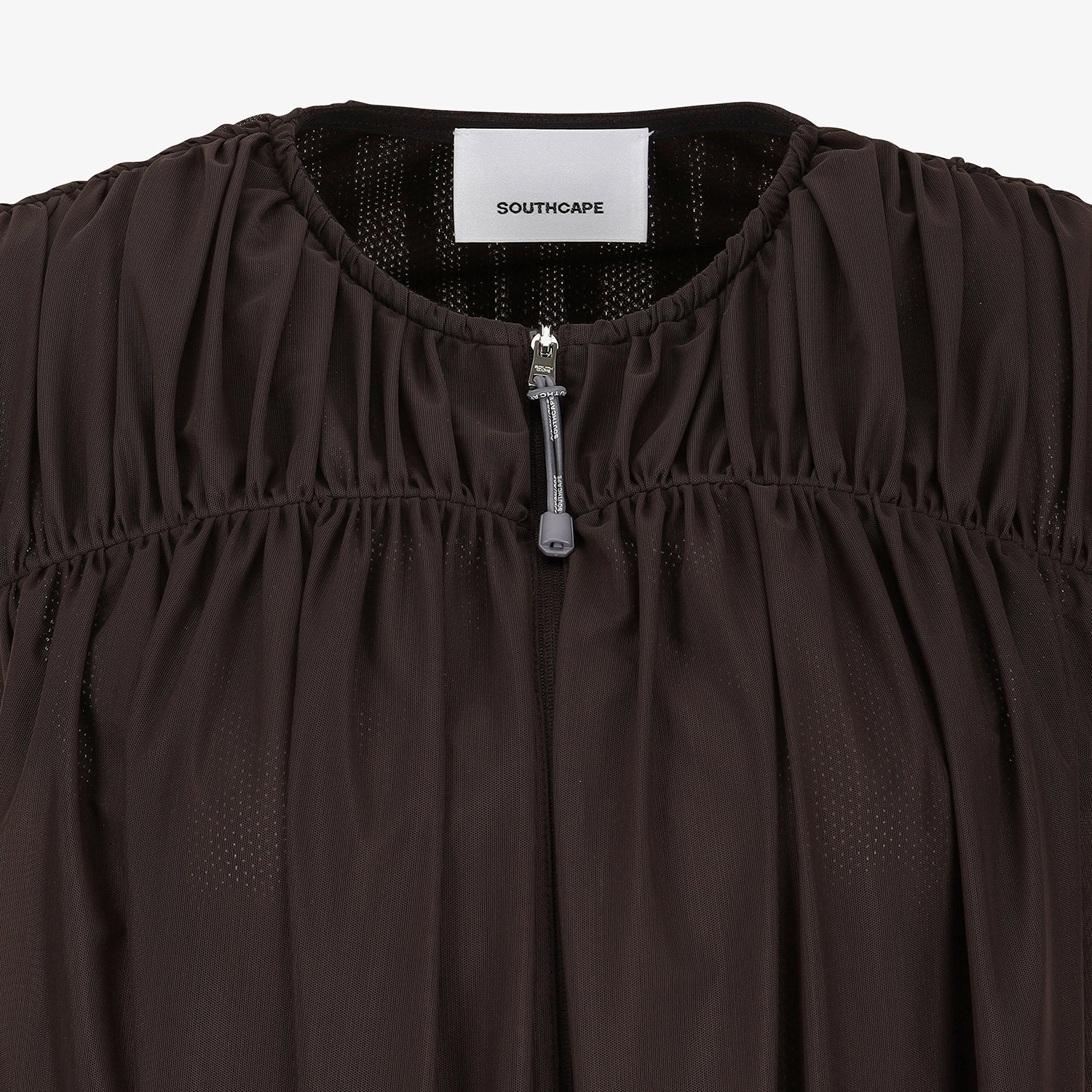 Shirring Full-Zip Volume Vest_DW