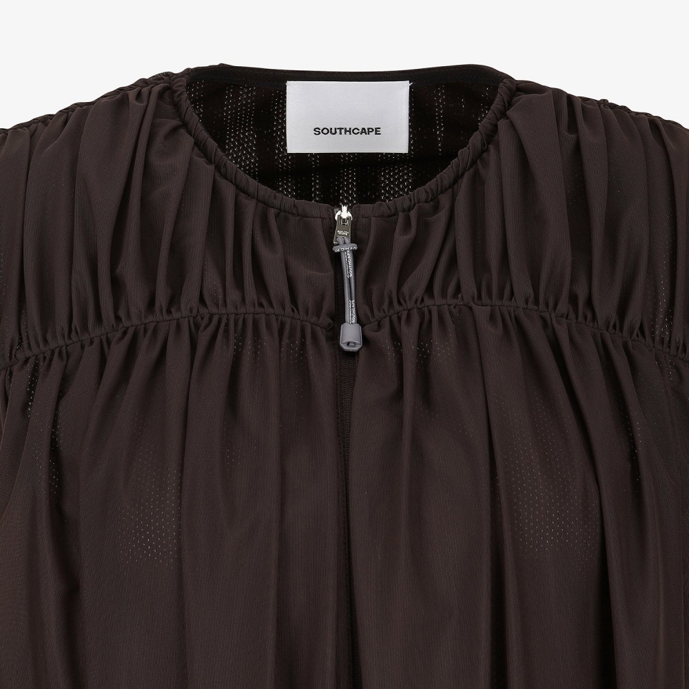 Shirring Full-Zip Volume Vest_DW