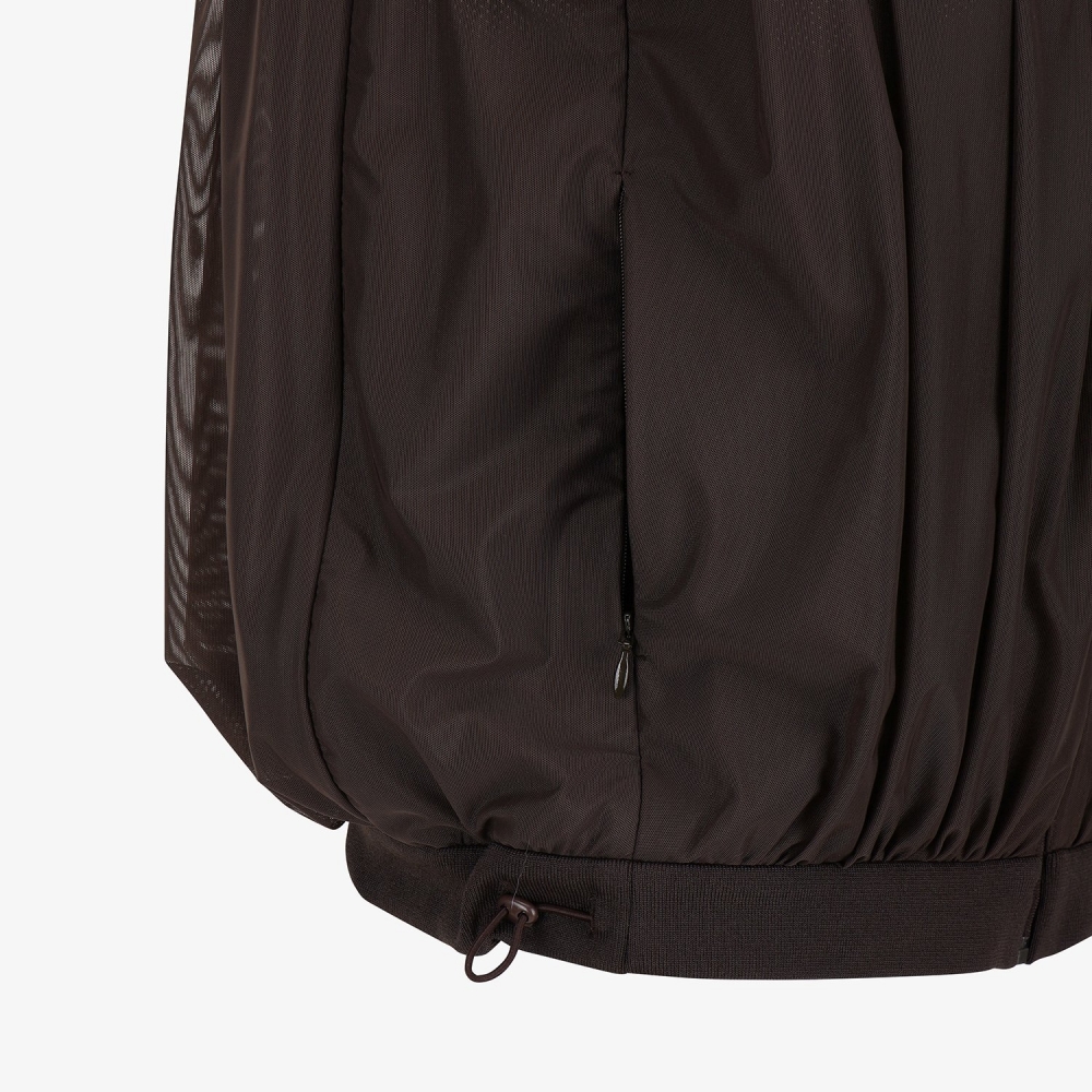 Shirring Full-Zip Volume Vest_DW