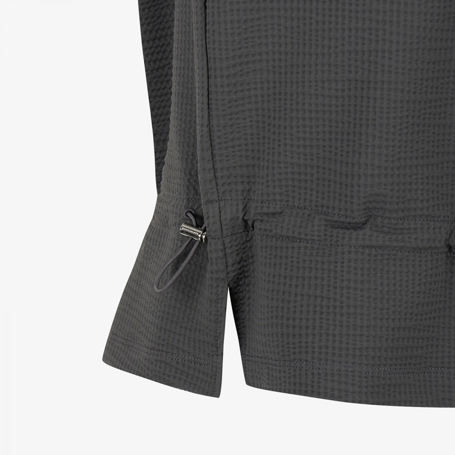 Waffle Texture String Collar T-Shirt_DG