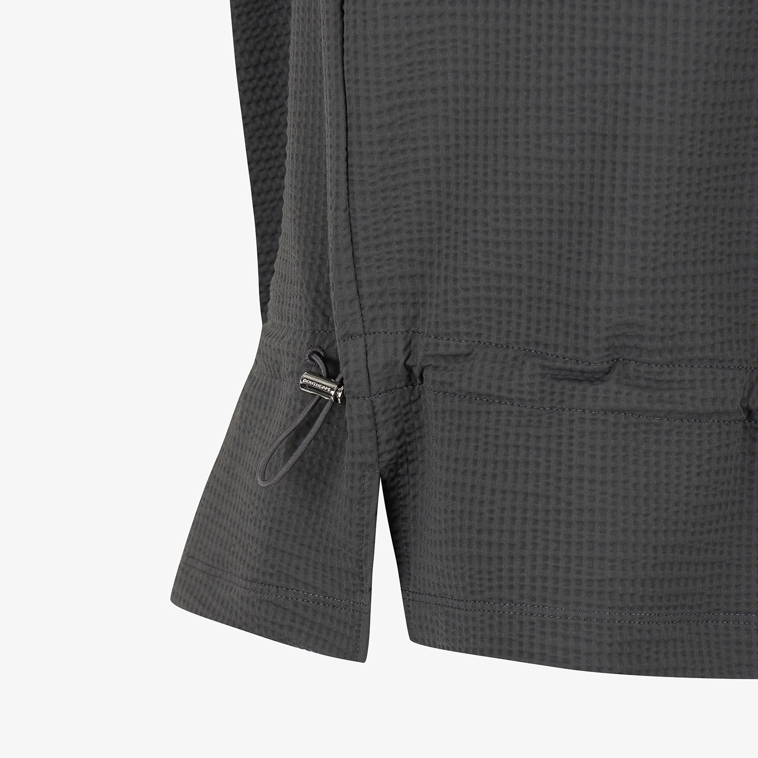 Waffle Texture String Collar T-Shirt_DG