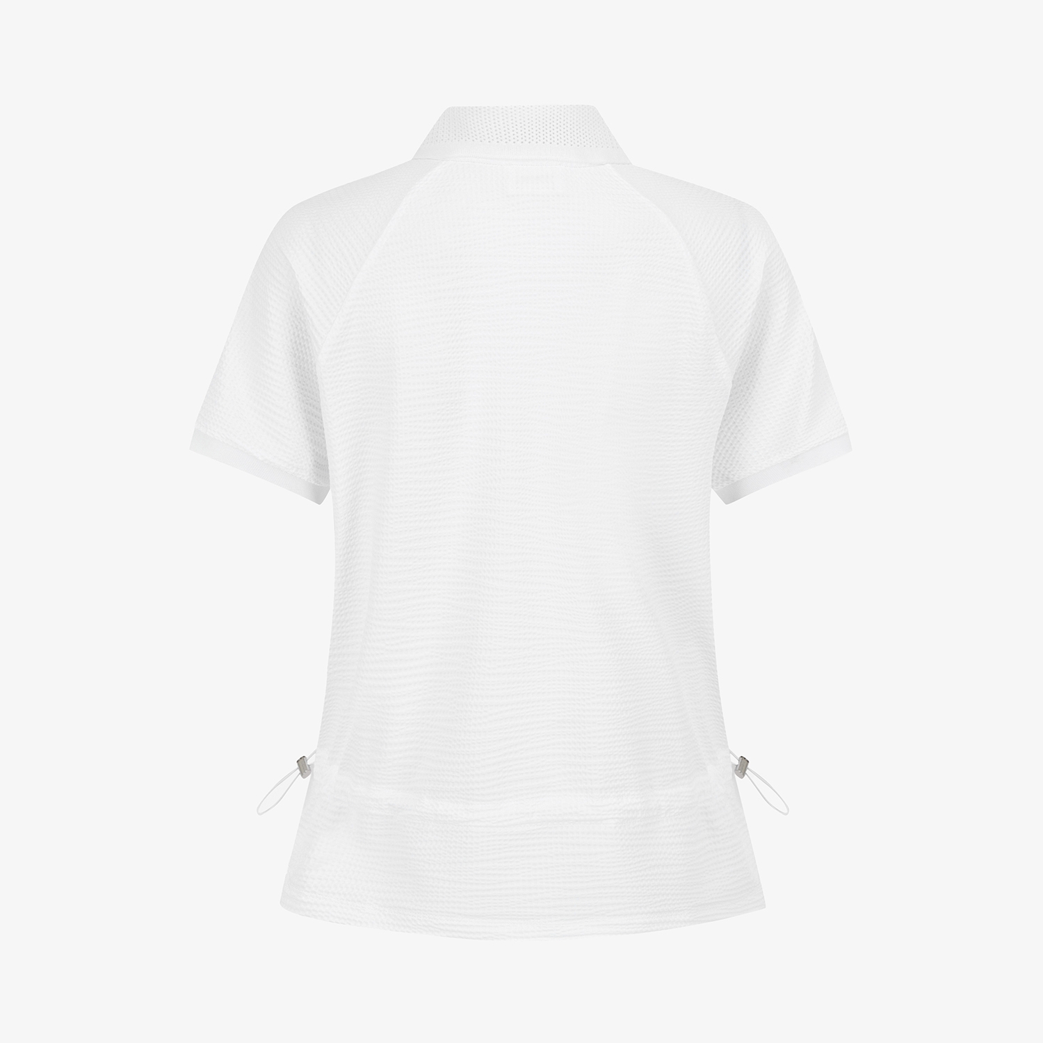 Waffle Texture String Collar T-Shirt_WT