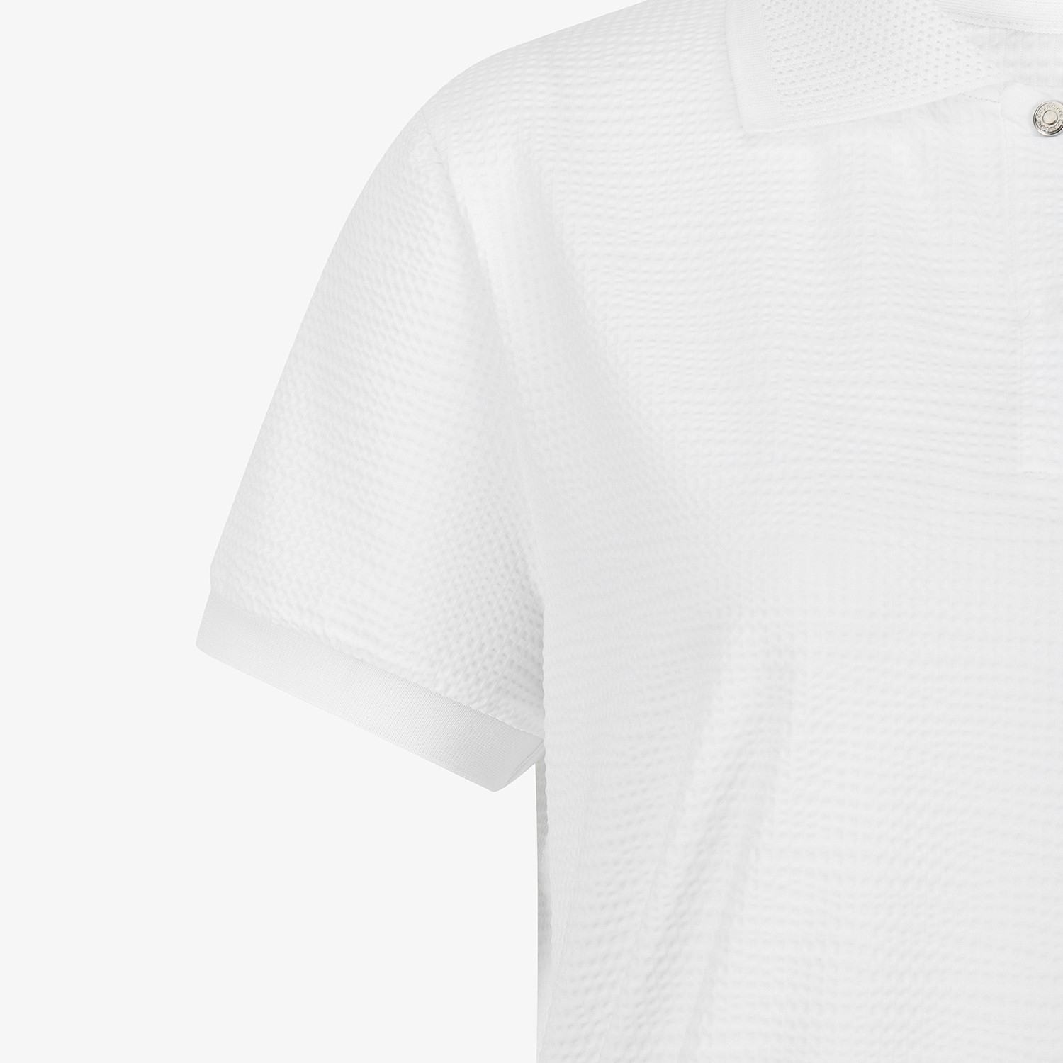 Waffle Texture String Collar T-Shirt_WT