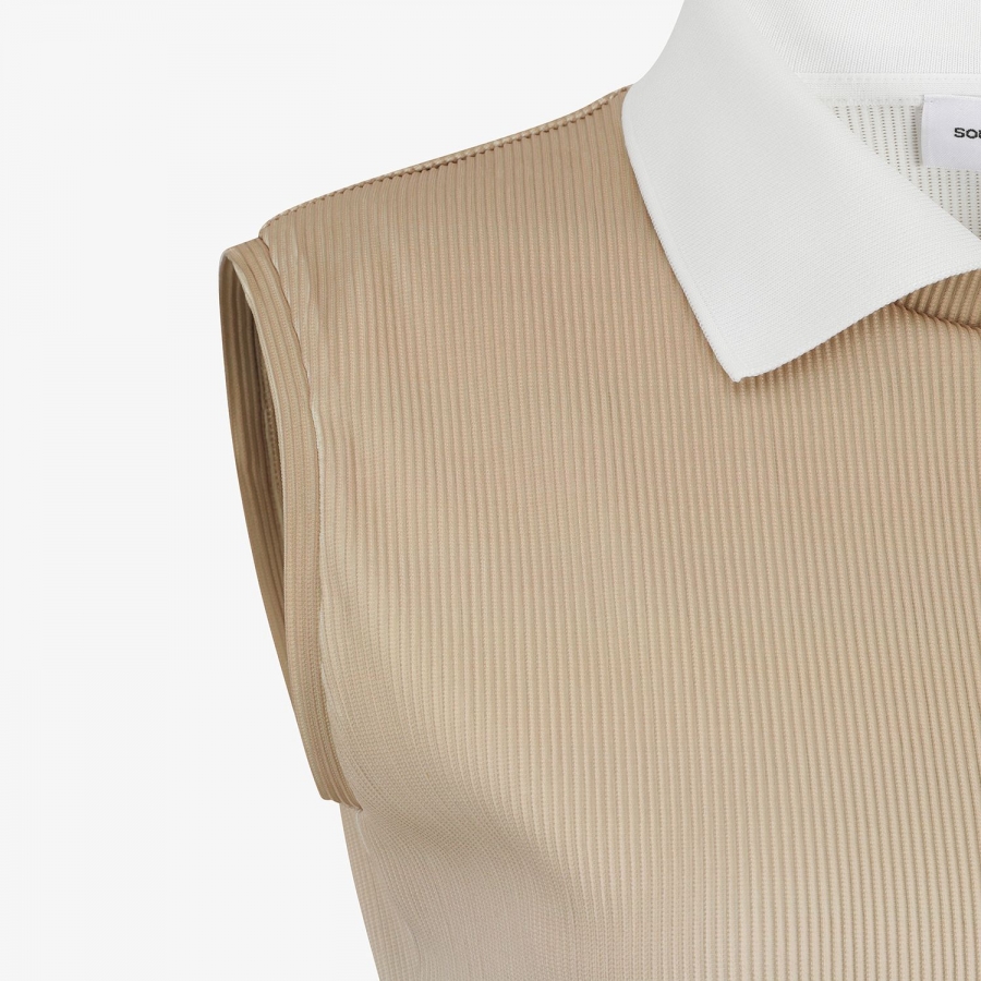 Gradient Ribbed Collar Sleeveless_BE