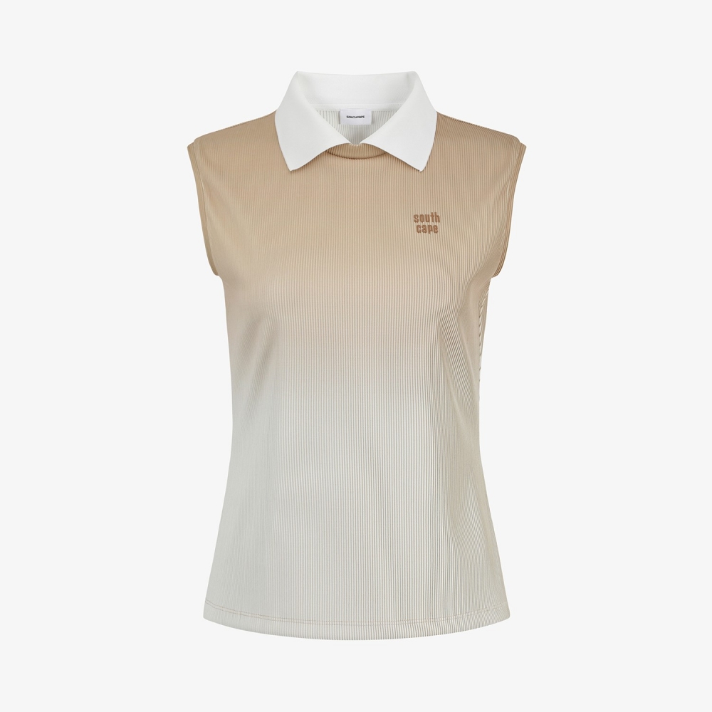 Gradient Ribbed Collar Sleeveless_BE