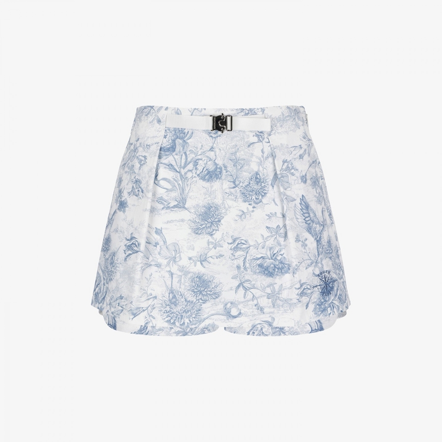 Blossom Pattern Logo Belt Skirt Pants_NA