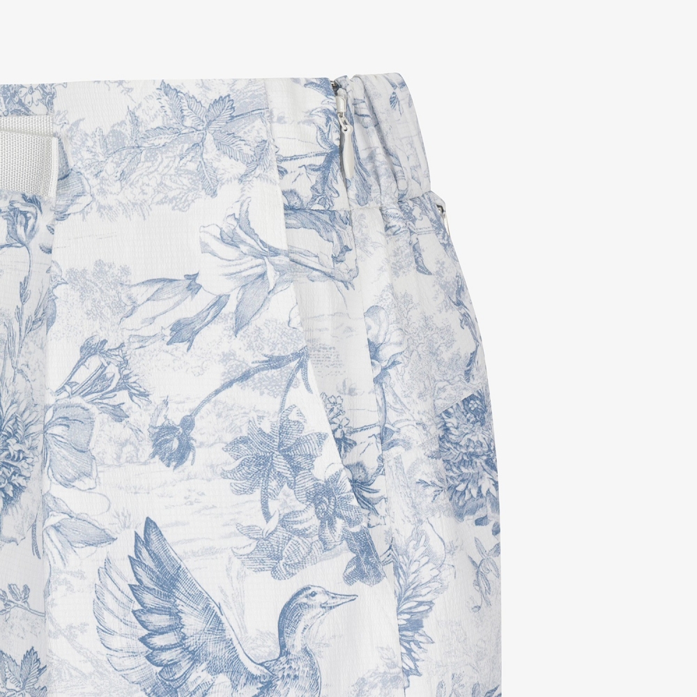 Blossom Pattern Logo Belt Skirt Pants_NA