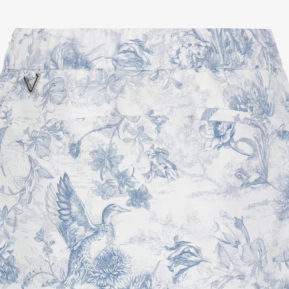 Blossom Pattern Logo Belt Skirt Pants_NA