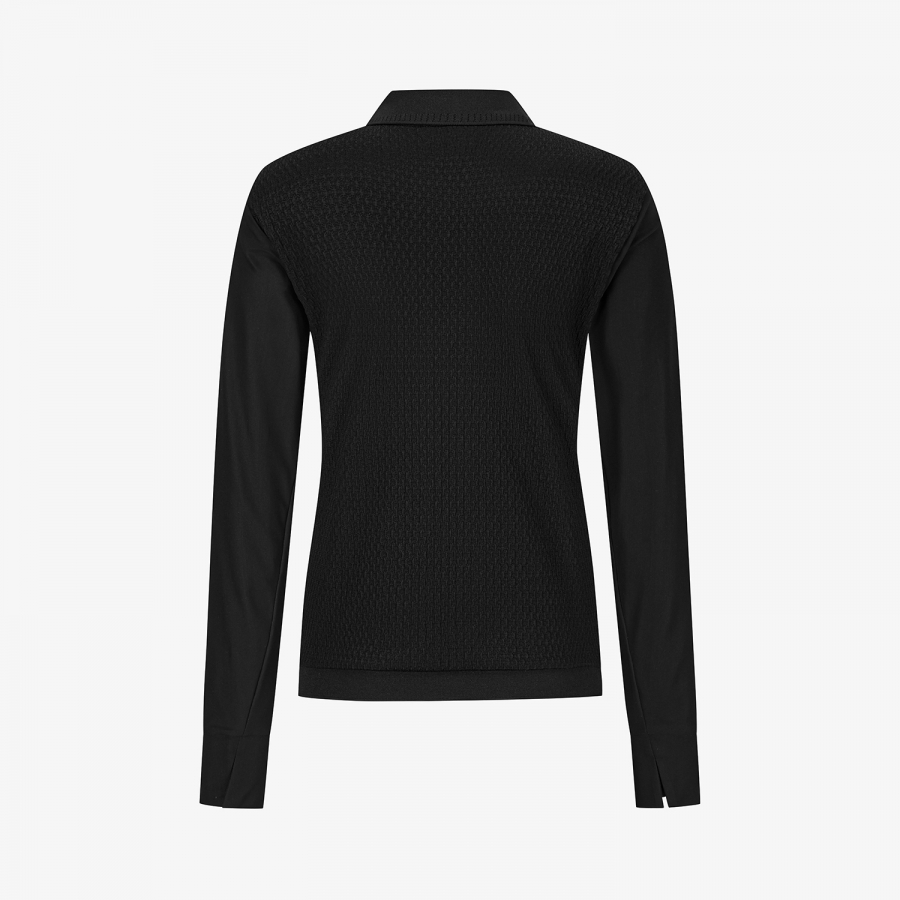 Hybrid Open Collar T-Shirt_BK