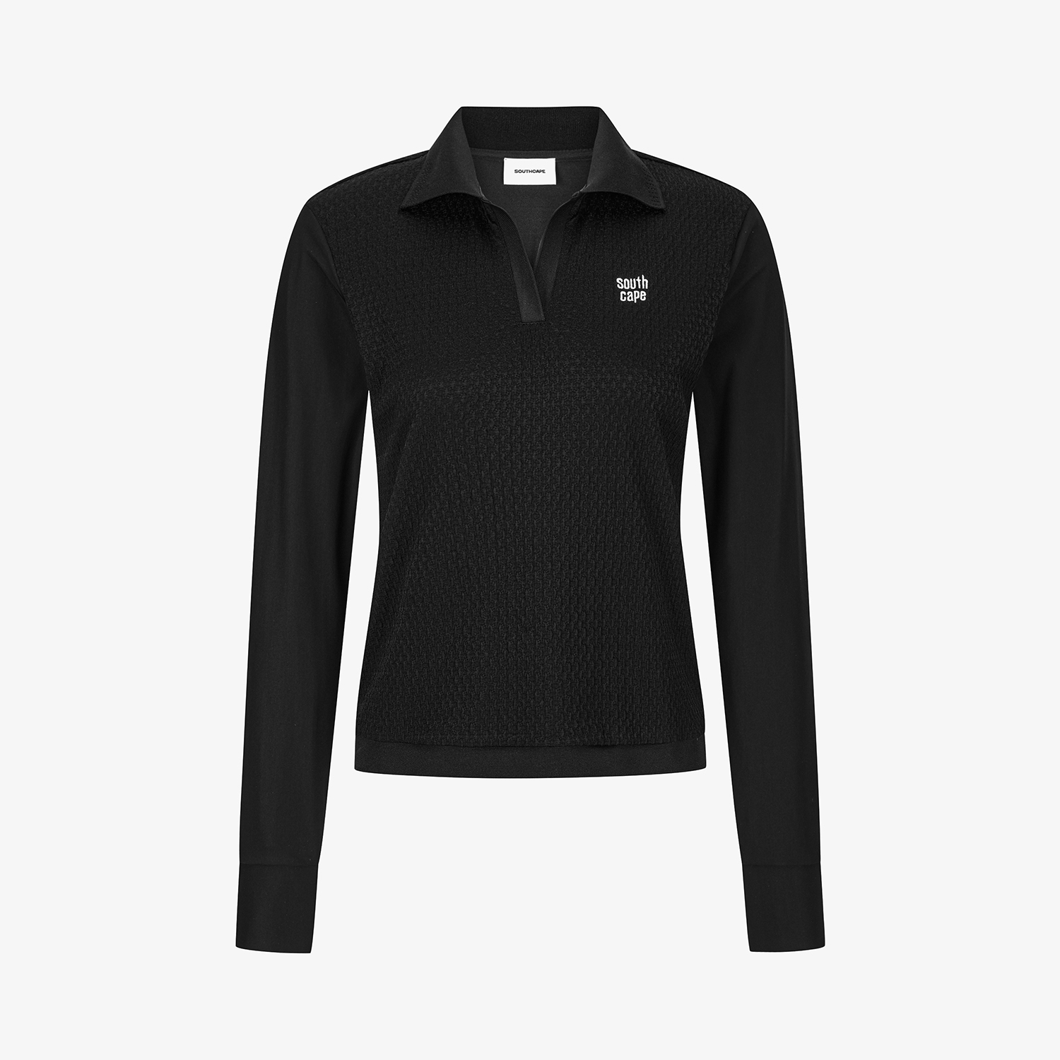 Hybrid Open Collar T-Shirt_BK