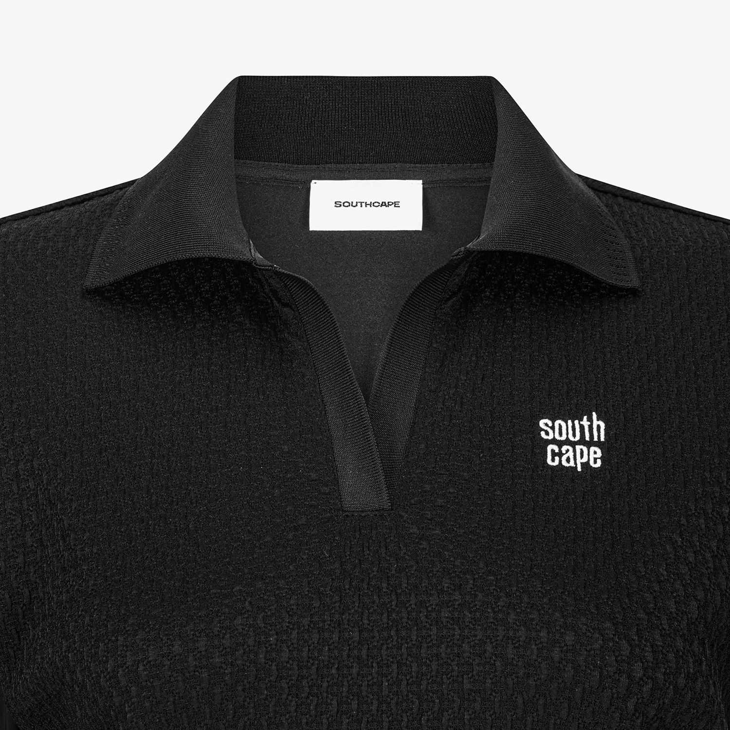 Hybrid Open Collar T-Shirt_BK