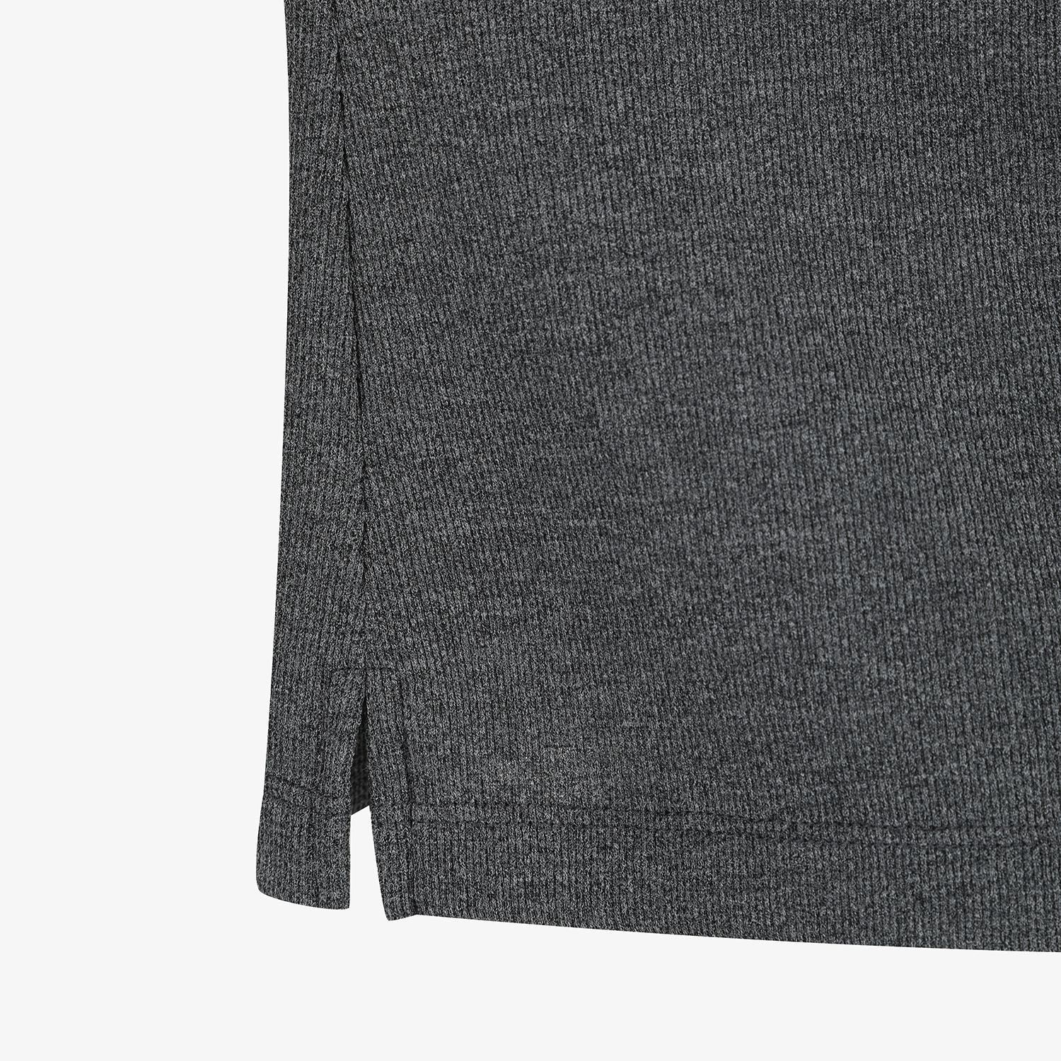 Waffle Knit Contrast Collar Polo T-Shirt_MG