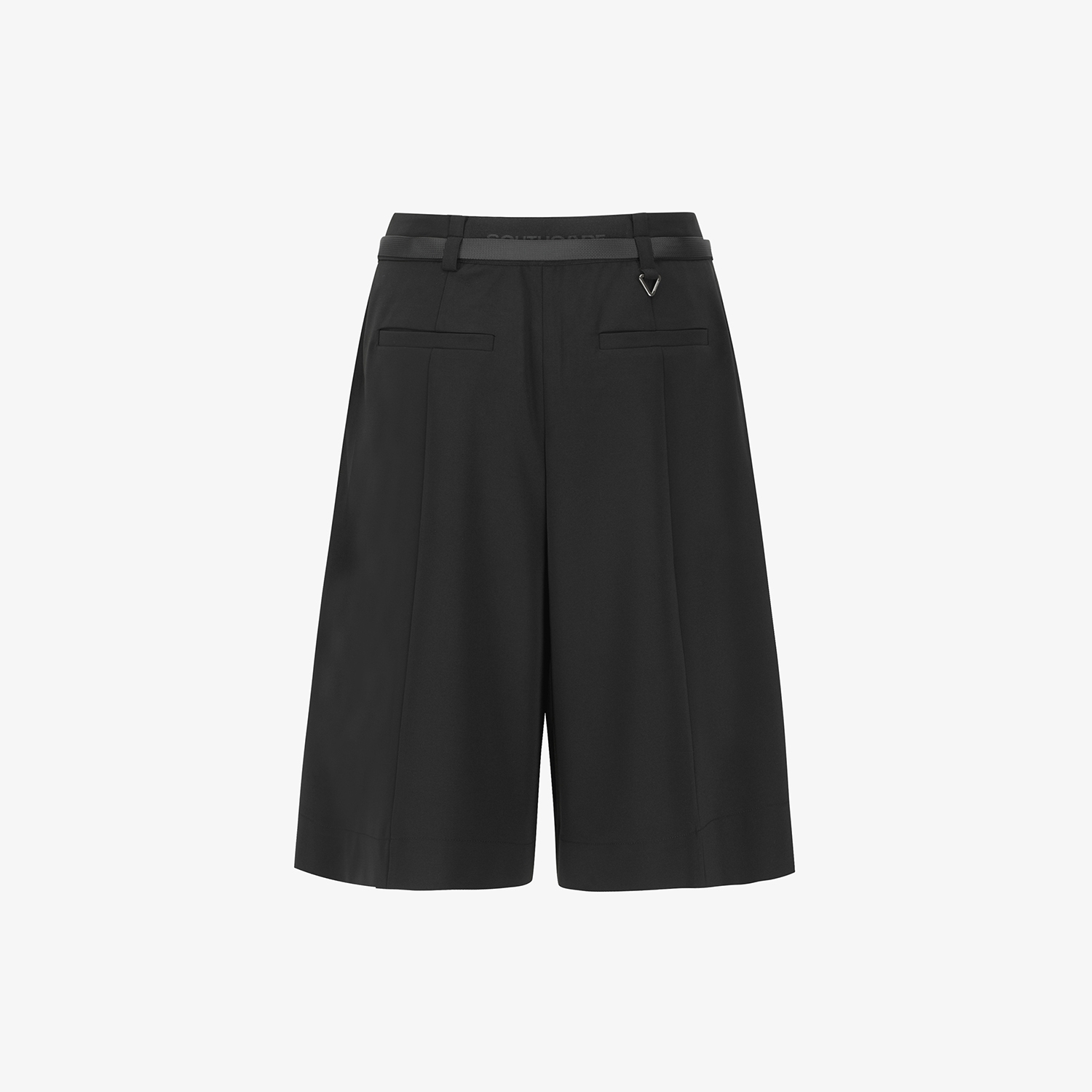 Belt Detail Volume Bermuda Shorts_BK