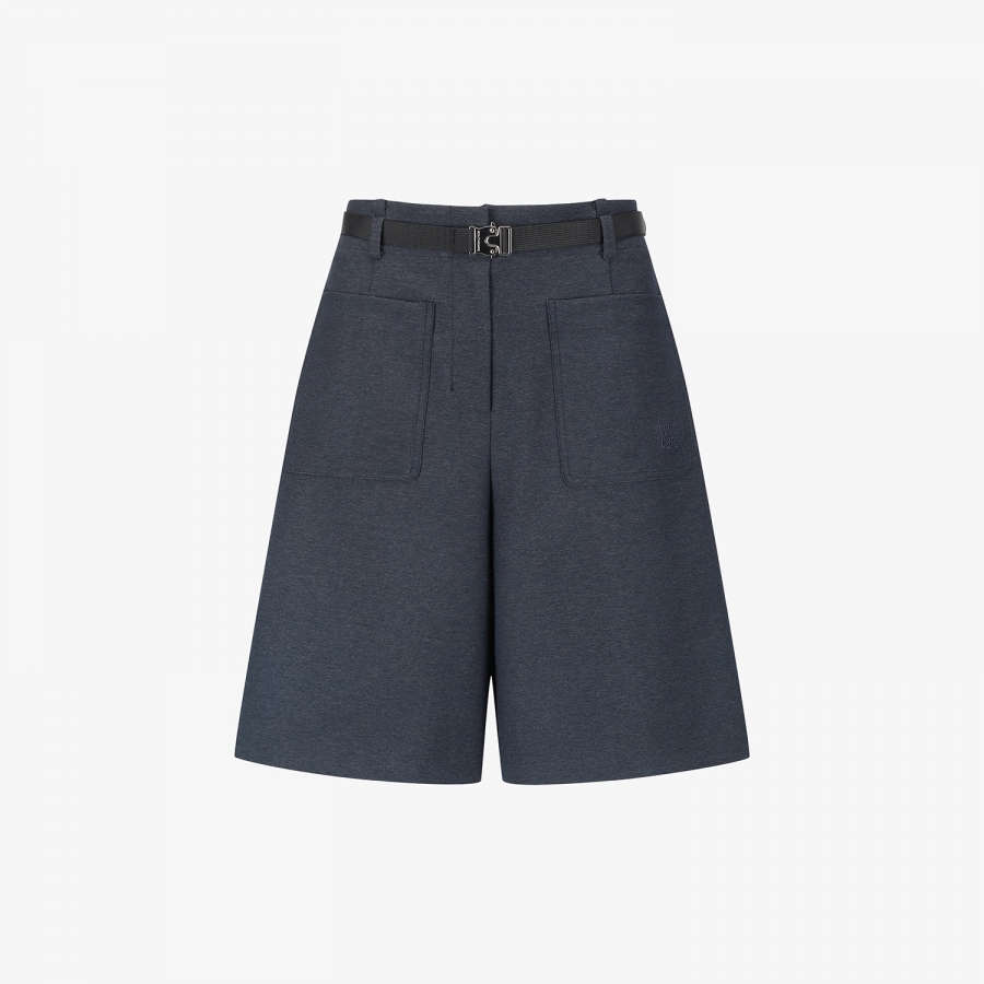 Denim-Like Belted Bermuda Shorts_NA
