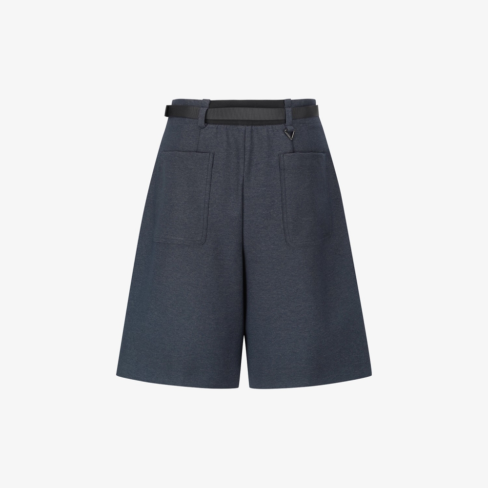 Denim-Like Belted Bermuda Shorts_NA