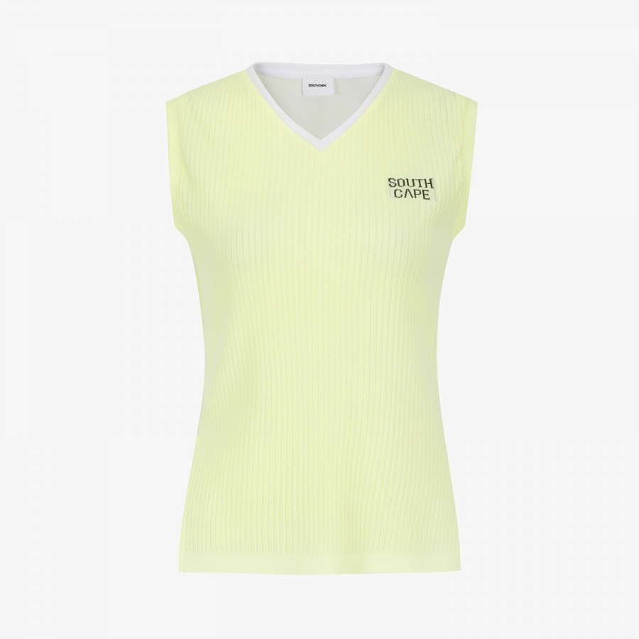 Logo Flow V-Neck Sleeveless Top_LY
