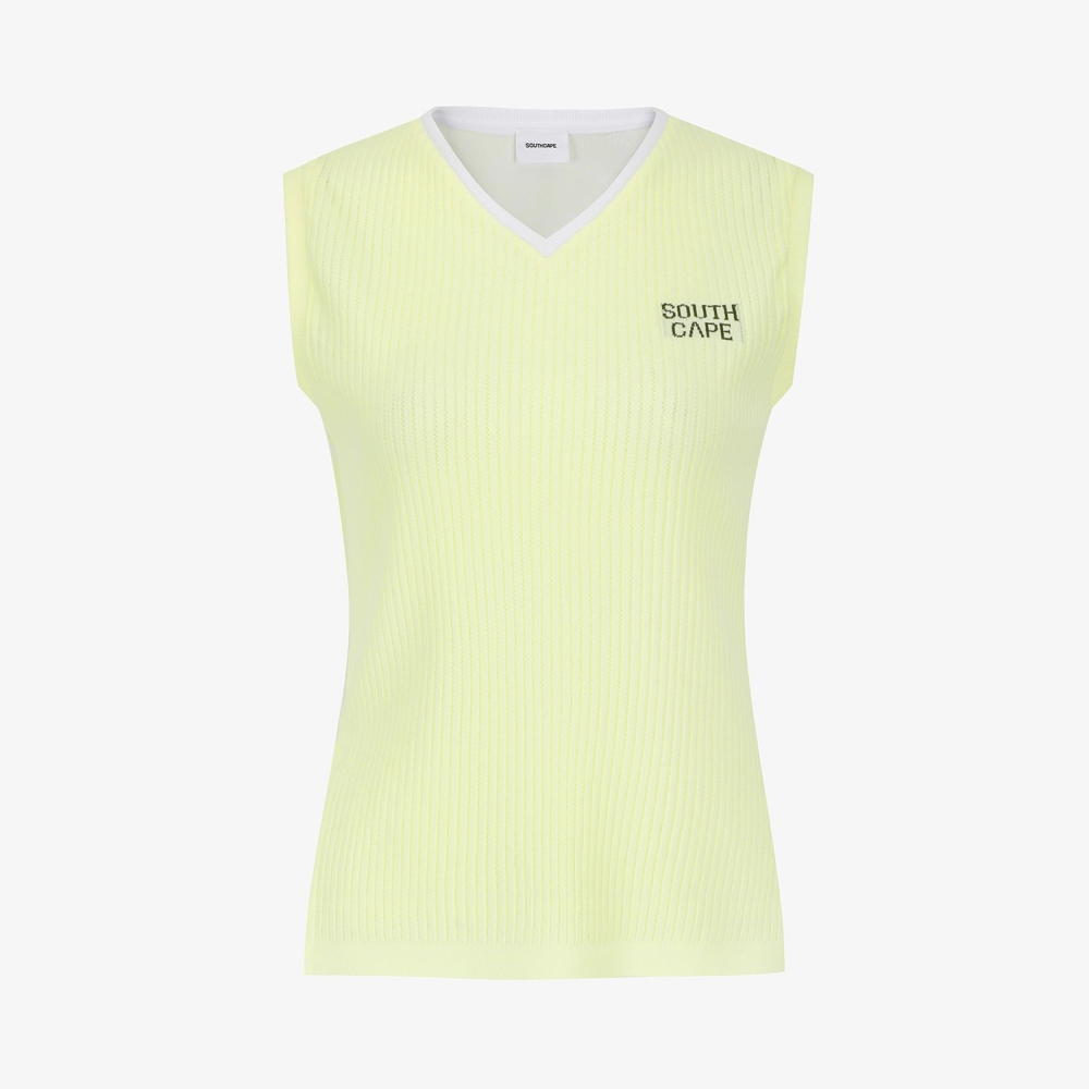 Logo Flow V-Neck Sleeveless Top_LY