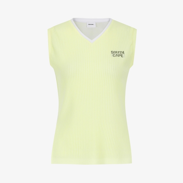 Logo Flow V-Neck Sleeveless Top_LY