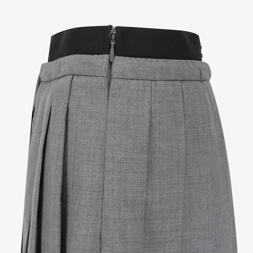 Southcape Women\'s Pleated Waist Banding Skirt_MG