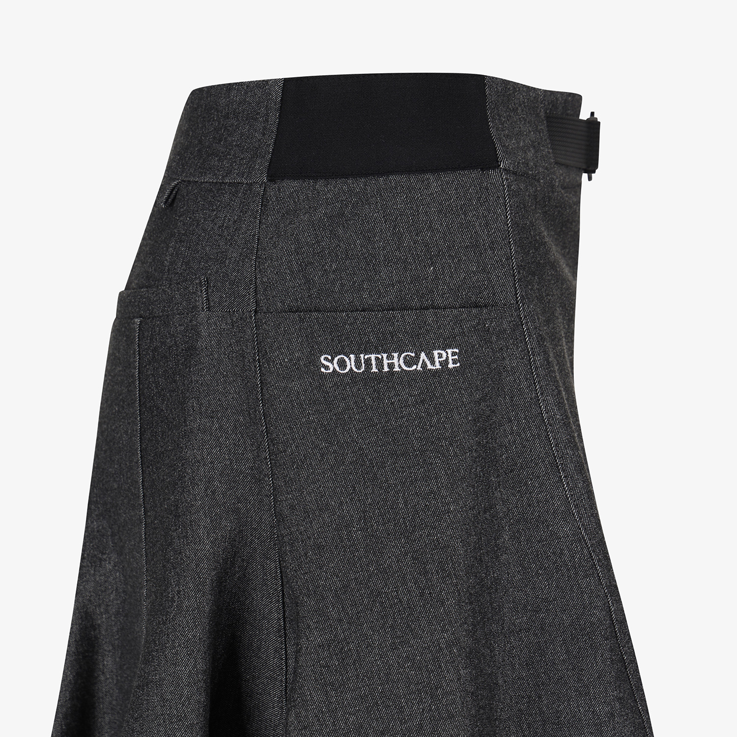 Southcape Women\'s Denim-Like Belted Skirt_BK