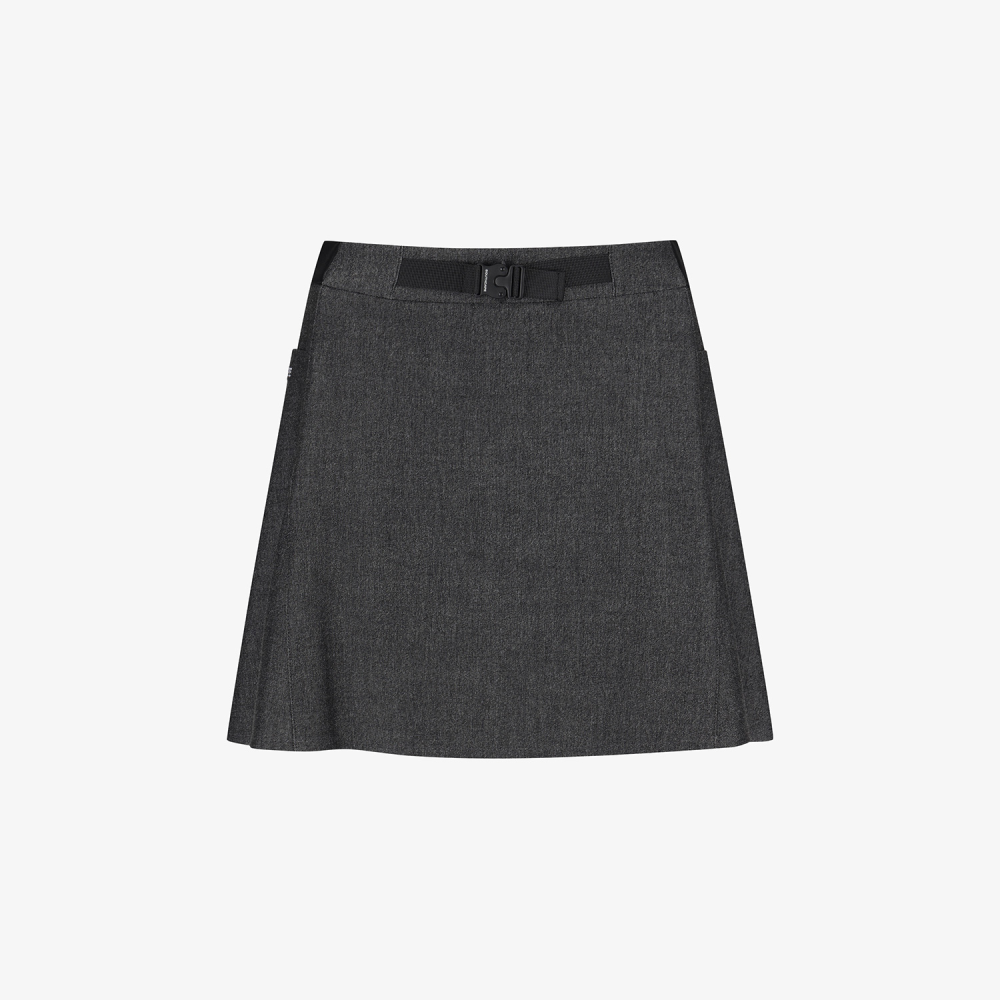 Southcape Women\'s Denim-Like Belted Skirt_BK