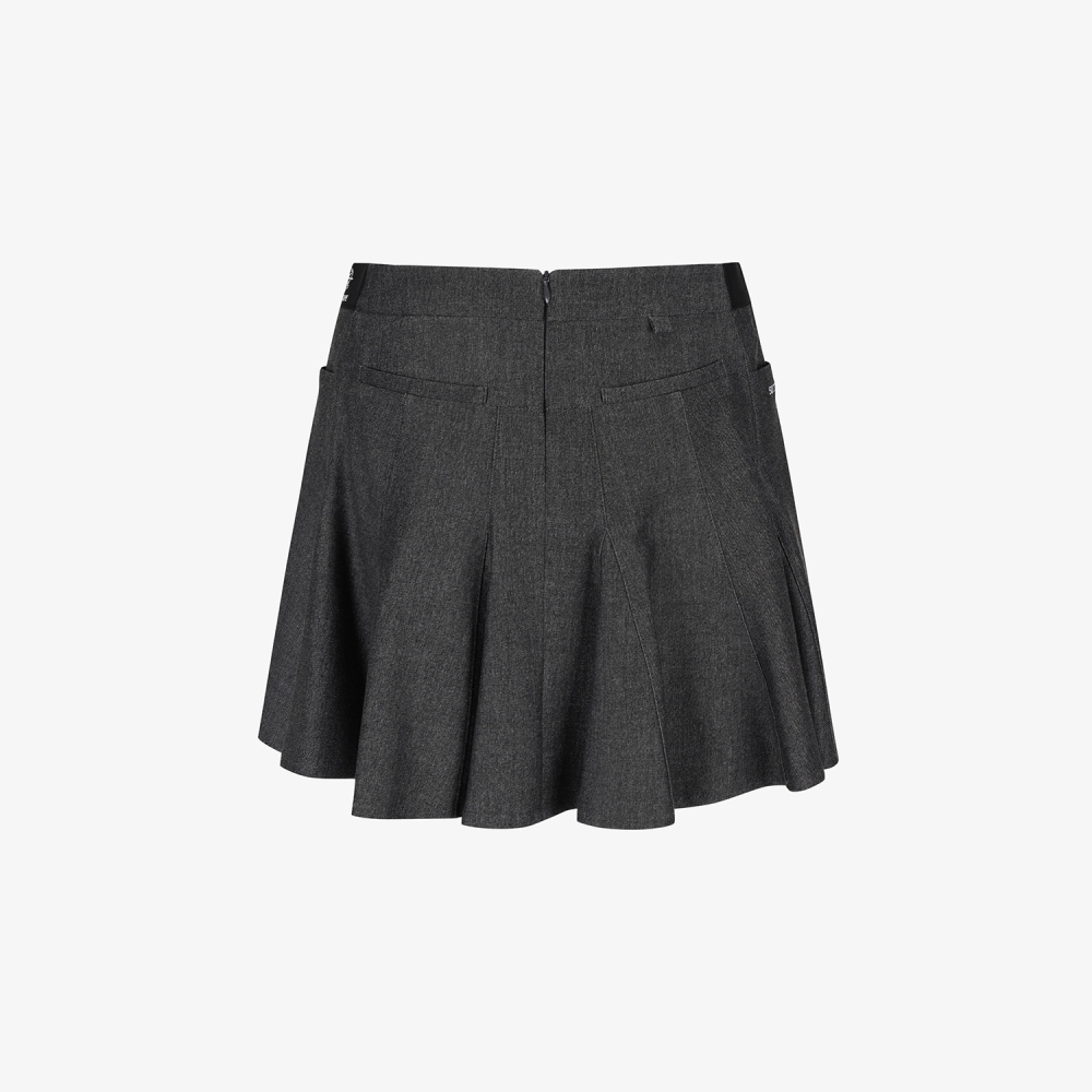 Southcape Women\'s Denim-Like Belted Skirt_BK