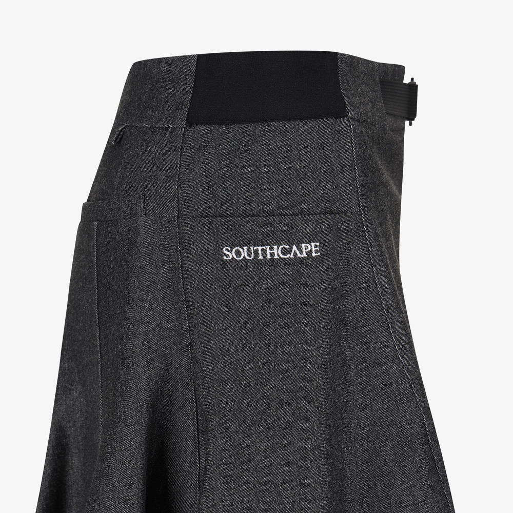 Southcape Women\'s Denim-Like Belted Skirt_BK
