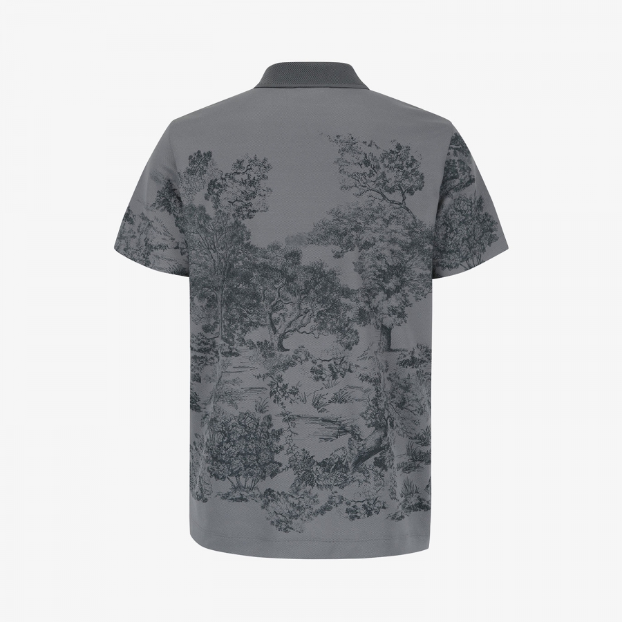Printed Short-Sleeve Polo Shirt_GY