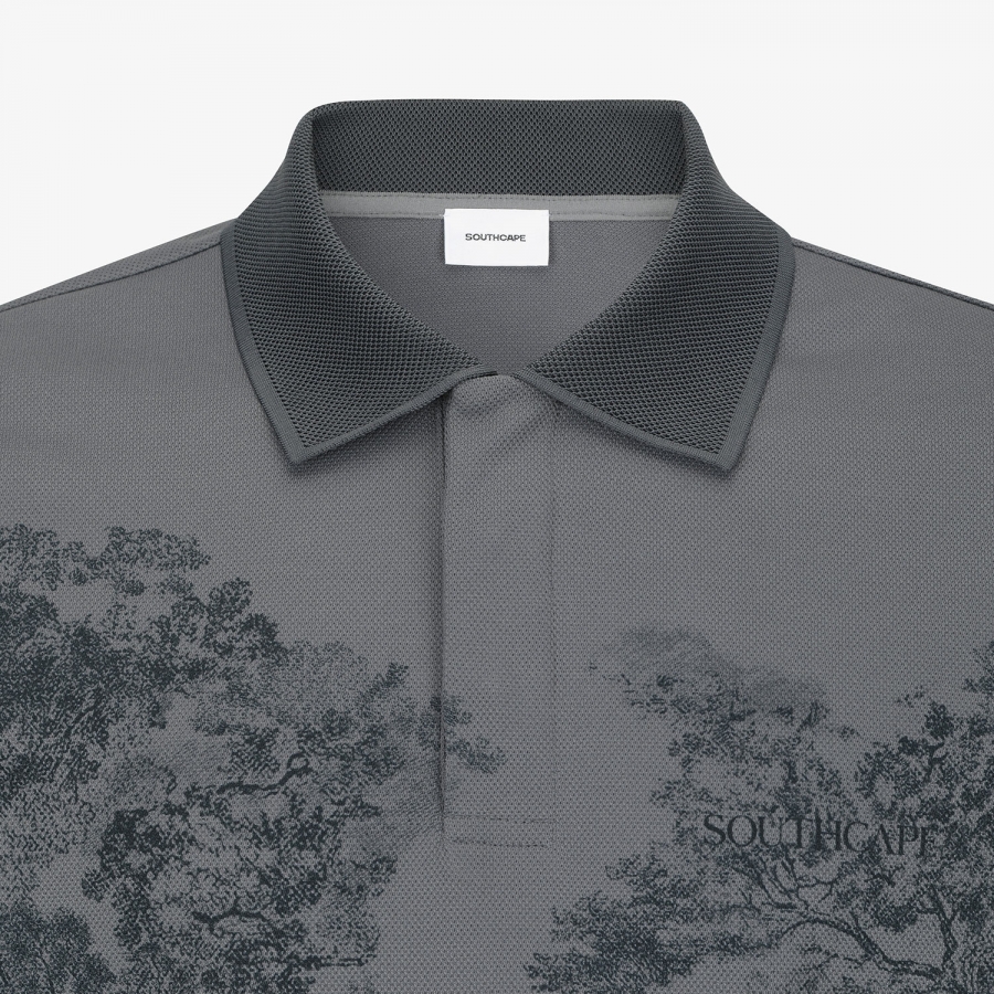 Printed Short-Sleeve Polo Shirt_GY
