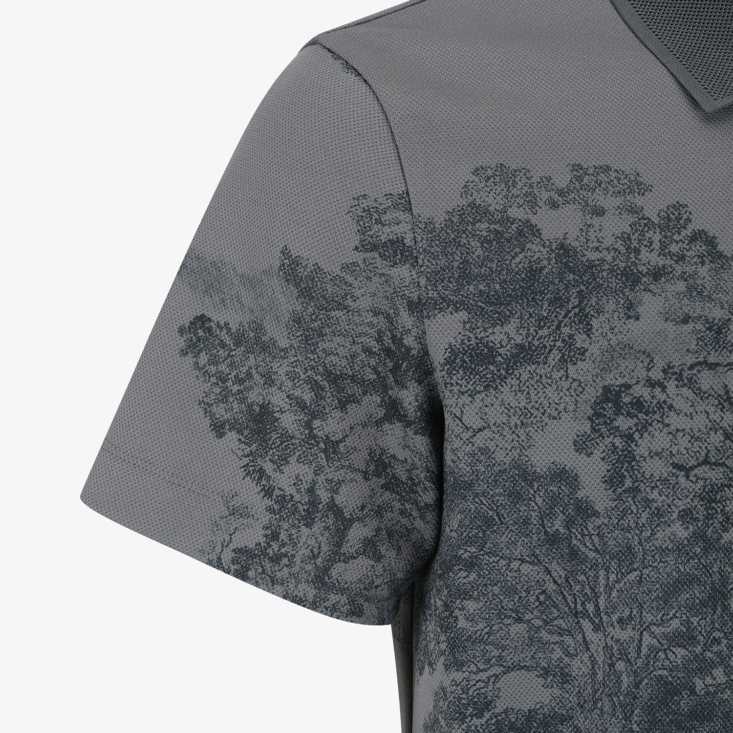 Printed Short-Sleeve Polo Shirt_GY
