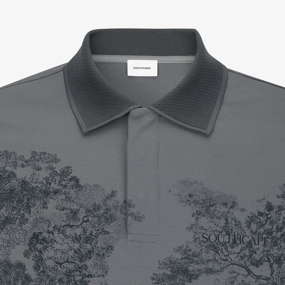 Printed Short-Sleeve Polo Shirt_GY