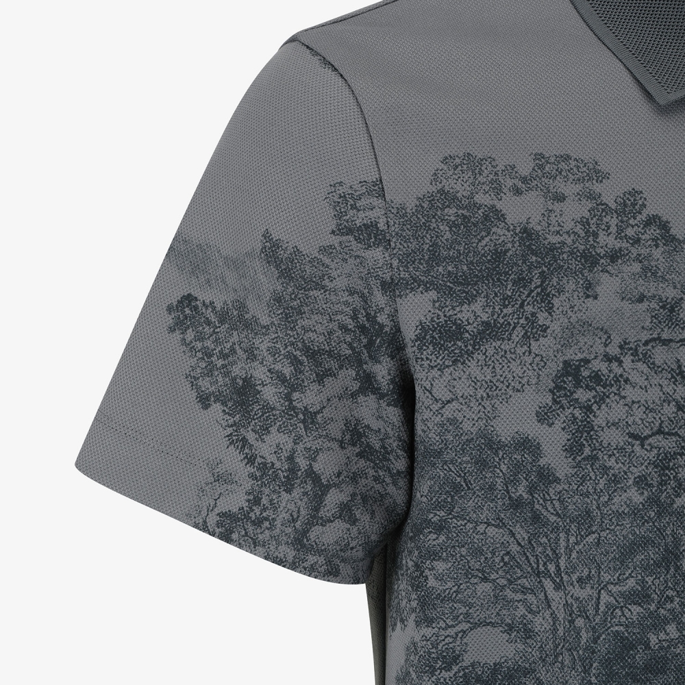 Printed Short-Sleeve Polo Shirt_GY