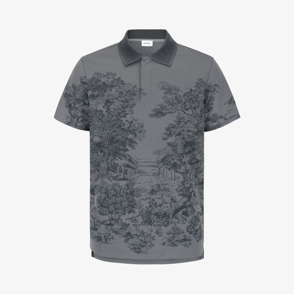 Printed Short-Sleeve Polo Shirt_GY