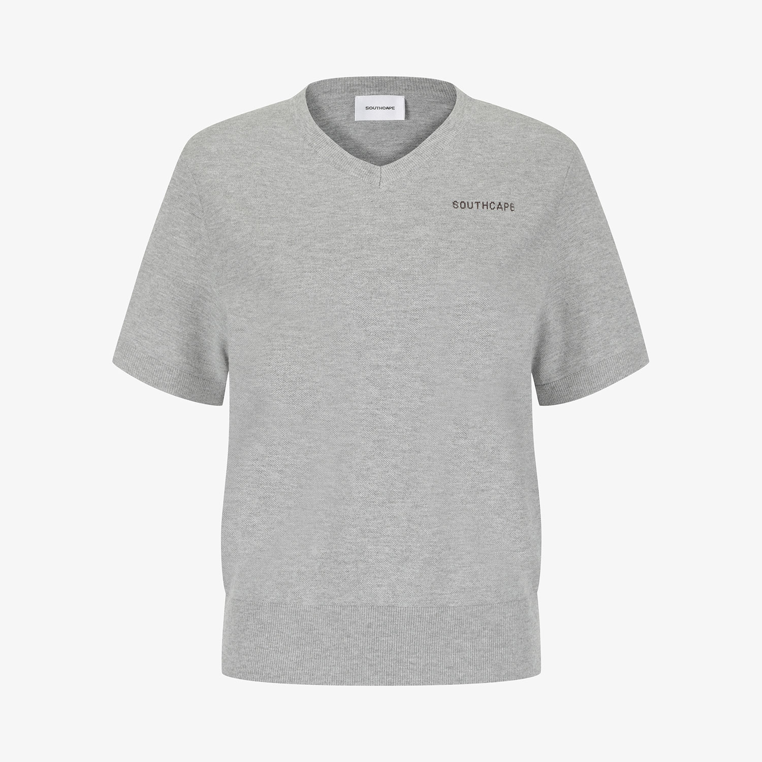 Southcape Women's V-Neck Short Sleeve Knit_GY
