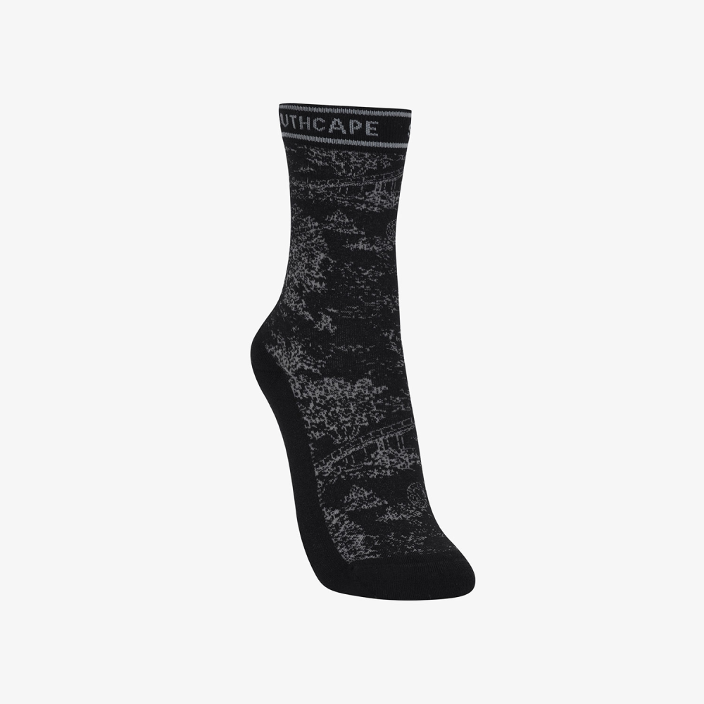 Southcape Women\'s Namhae Forest Jacquard Socks_BK