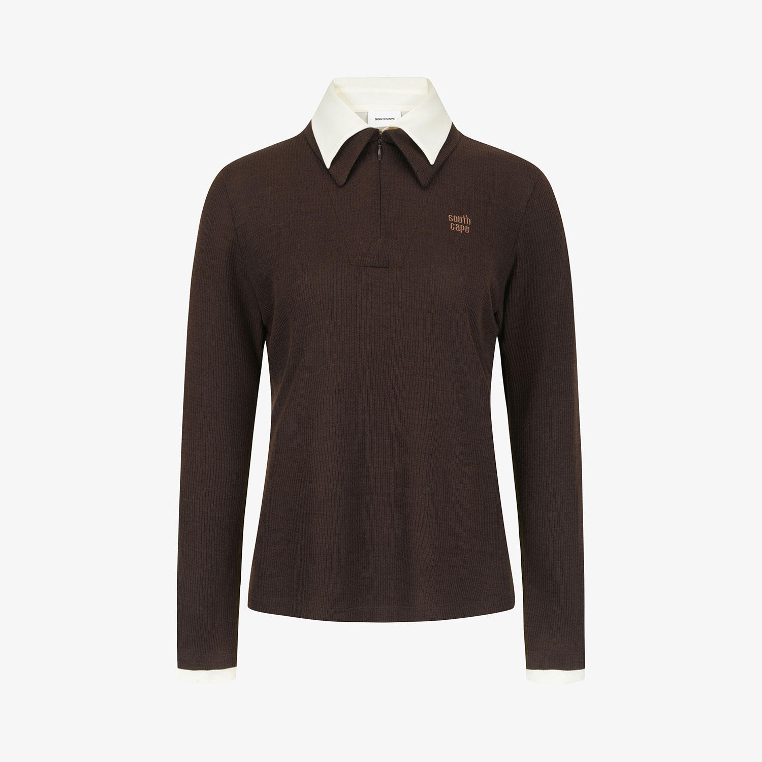 Southcape Women's Double Collar Half-Zip T-Shirt_BR