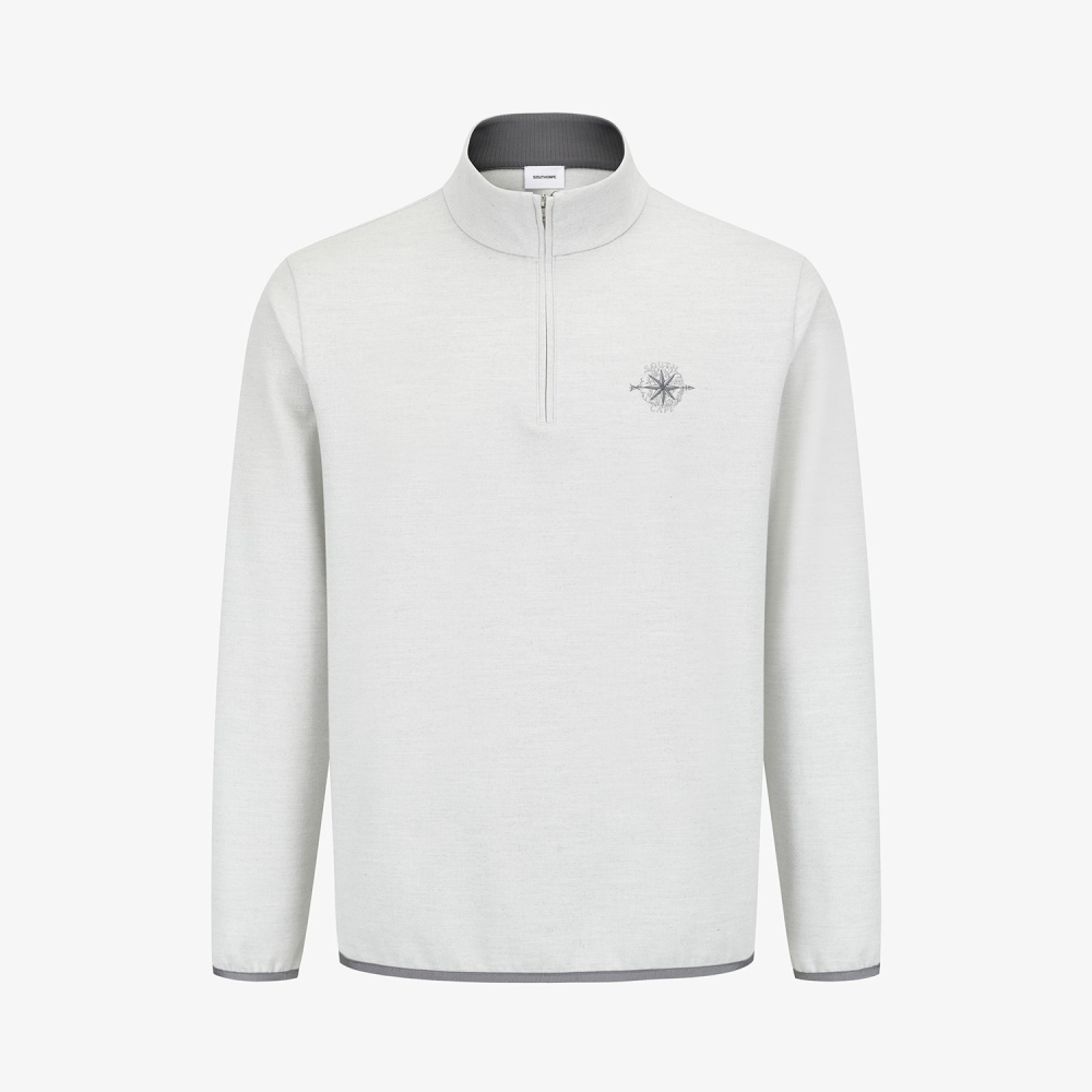 Southcape Men\'s Melange Half Zip-Up T-Shirt_LG