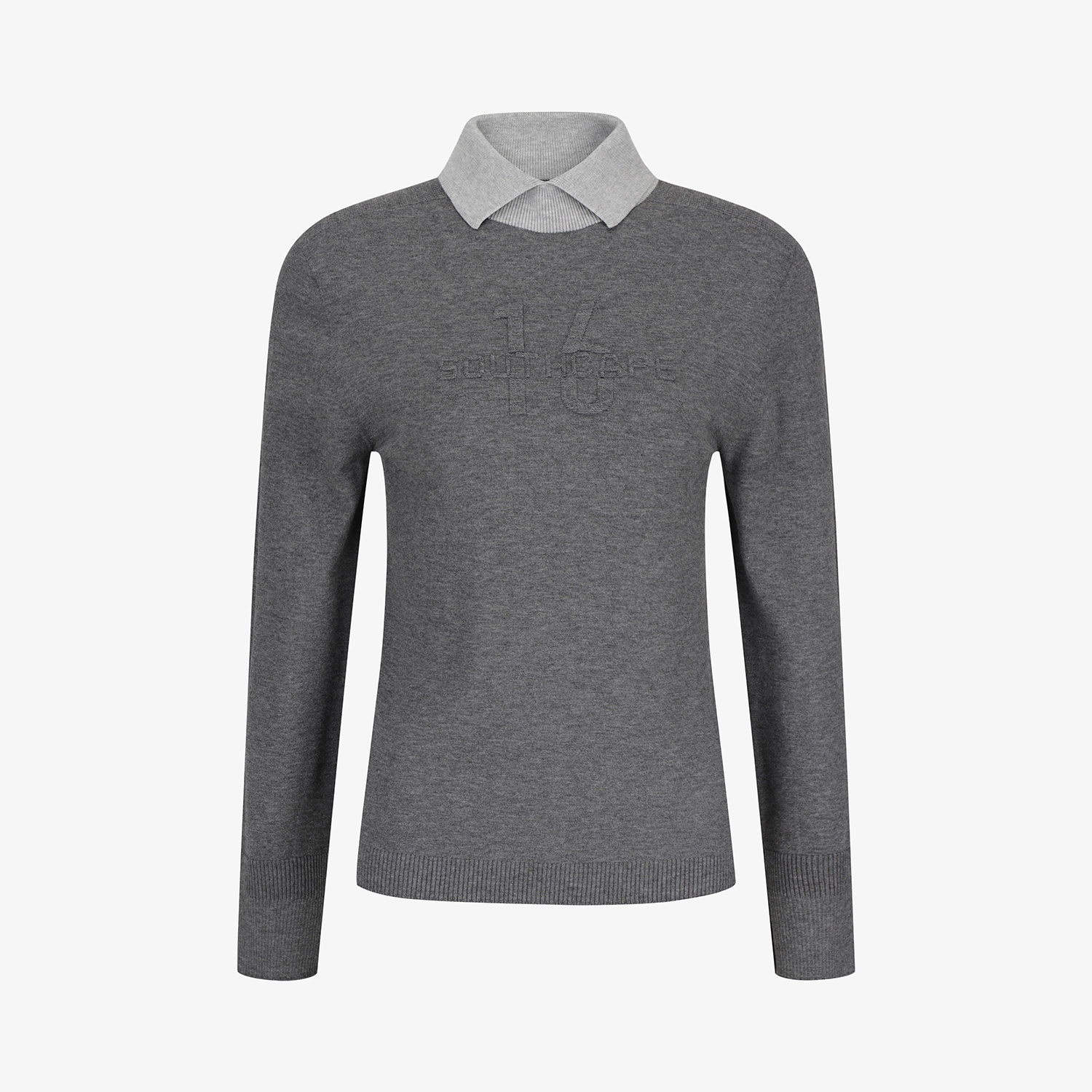 Southcape Women's High-Neck Color-Block Collar Knit_GY