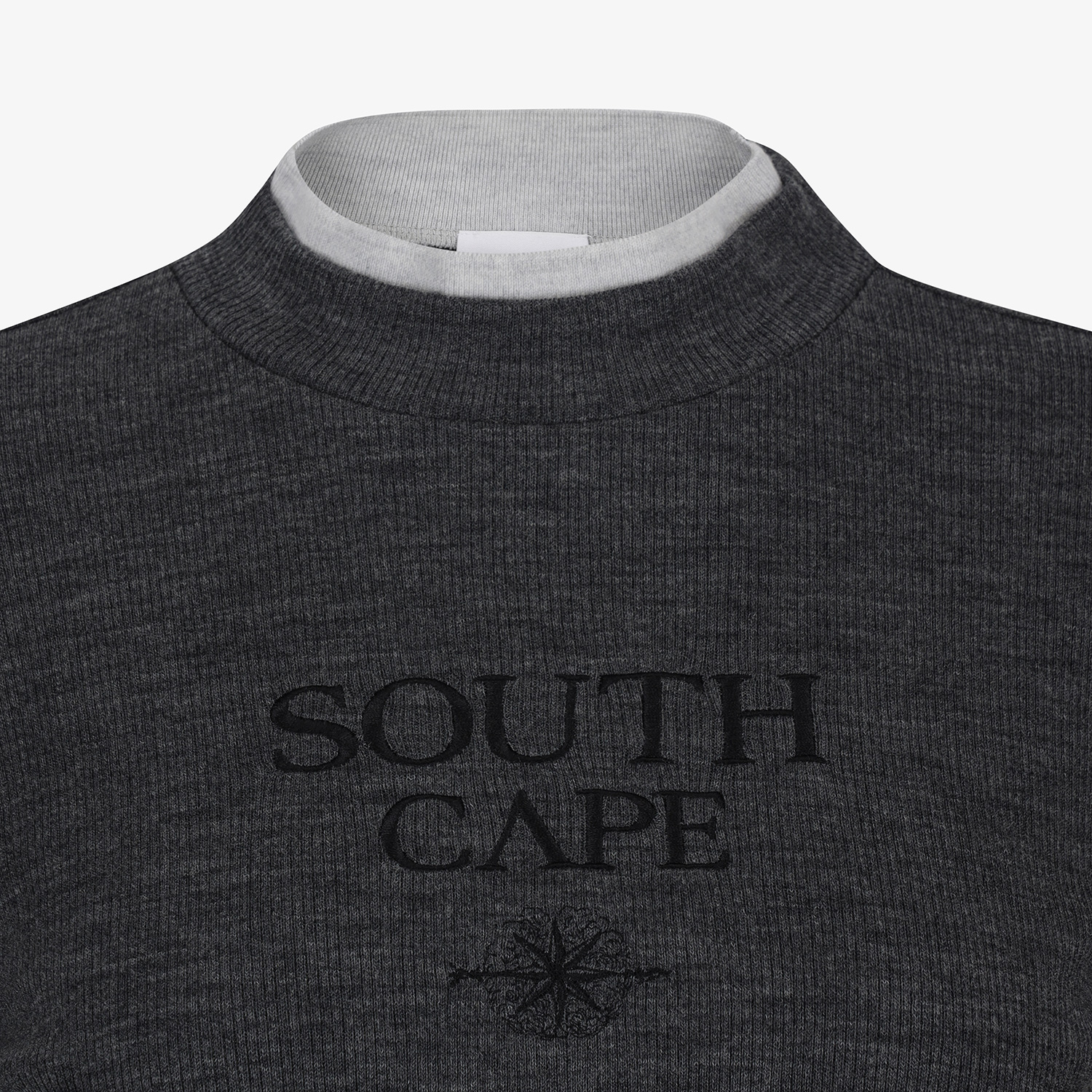 Southcape Women\'s Layered Half-Neck Ribbed T-Shirt_DG